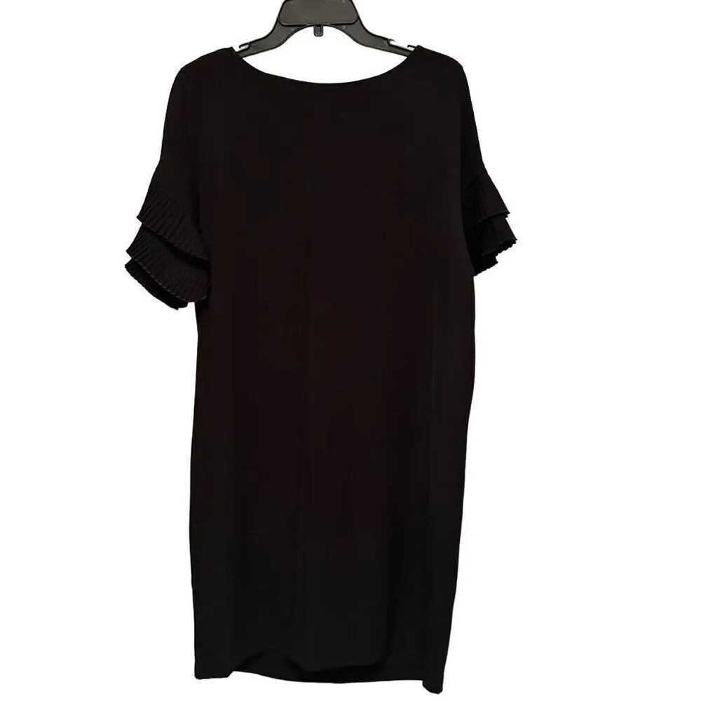 NWT Donna Karan black dress with ruffle sleeves- size 6